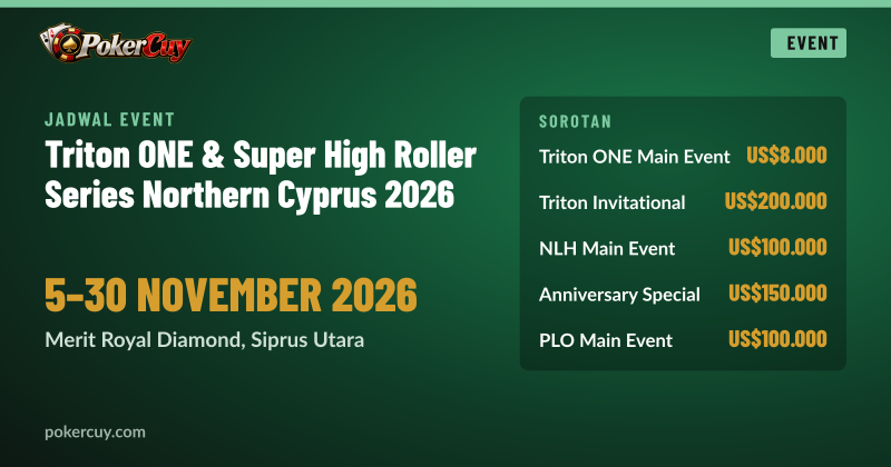 Jadwal Triton ONE dan Super High Roller Series Siprus Utara, November 2026